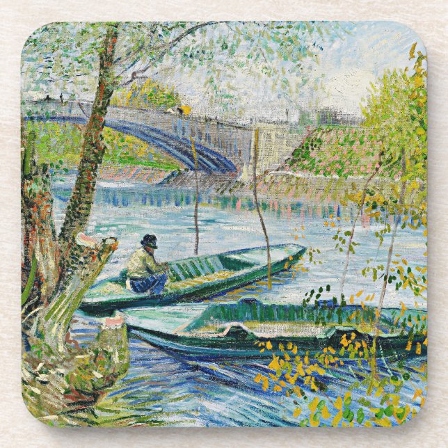 Porta-copo Van Gogh pescando em Primavera (Frente)