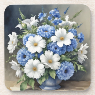 Porta-copo Vaso de Flores Elegante Aquarela