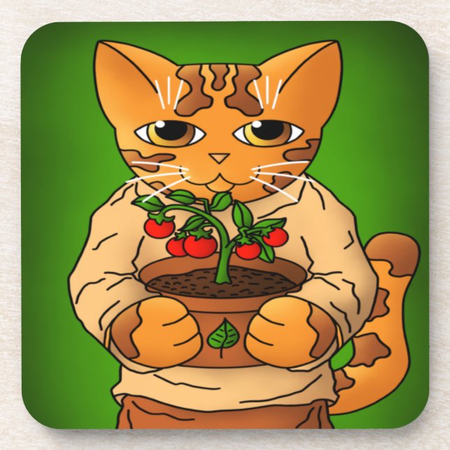 Porta-copo Vegan Gardener Cat (Frente)