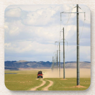 Porta-copo Veículos 4X4 em Estrada de Terra, Deserto de Gobi
