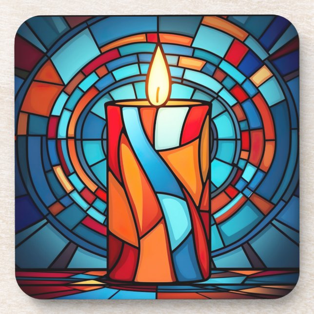 Porta-copo Vela de Natal dos anos 60 (Frente)