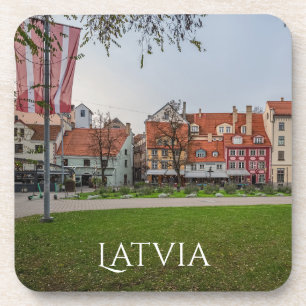 Porta-copo Velha cidade de Riga no outono