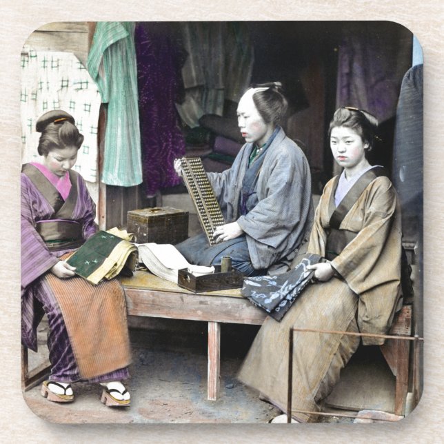 Porta-copo Vendedor de Tecidos do Japão 1870 (Frente)