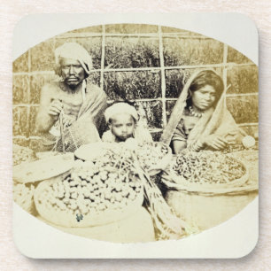 Porta-copo Vendedores Hindu vegetais e da fruta em Madras,