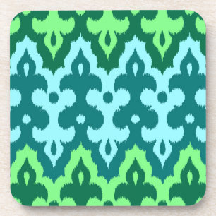 Porta-copo Verde do damasco, da turquesa & de jade de Ikat do
