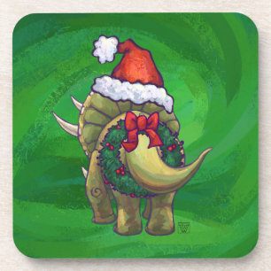 Porta-copo Verde do Natal do Triceratops