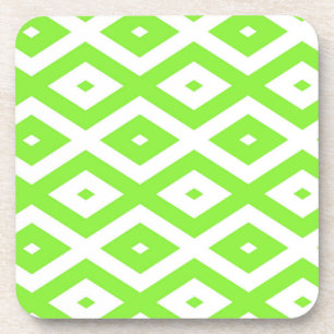 Porta-copo Verde limão e padrão de diamante branco