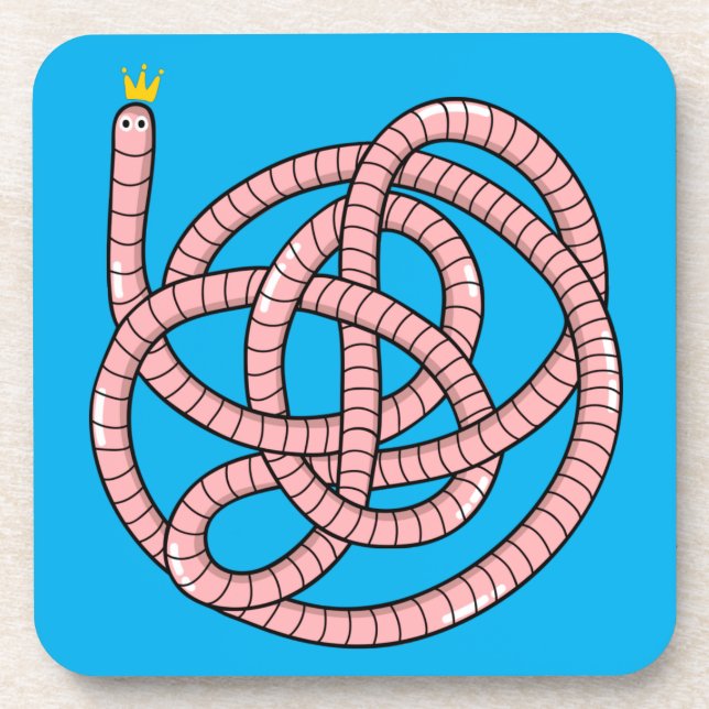 Porta-copo Verme de cartum na coroa (Frente)