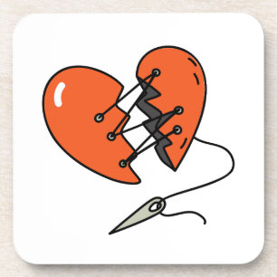 Porta-copo Vermelho Coração Quebrado