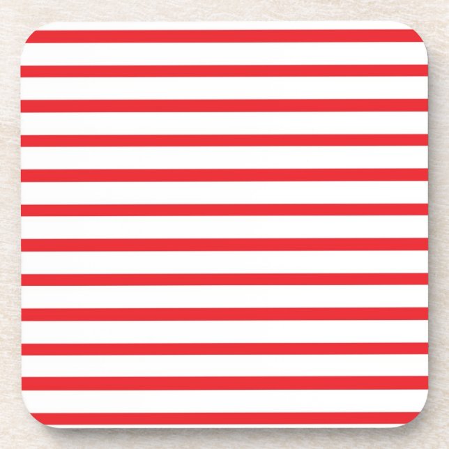 Porta-copo Vermelho e branco listra portas copos (Frente)
