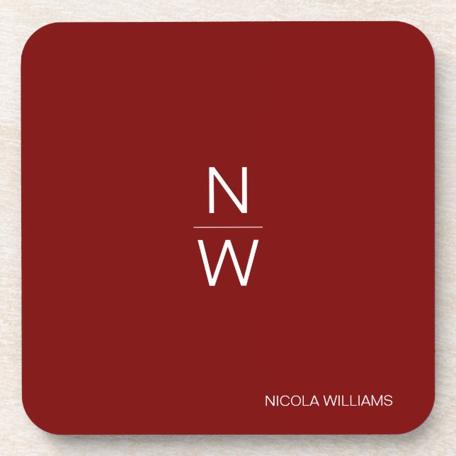 Porta-copo Vermelho Escuro Simples e Moderno Profissional (Frente)