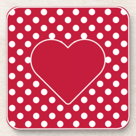 Porta-copo Vermelho + Pontos Brancos Polka