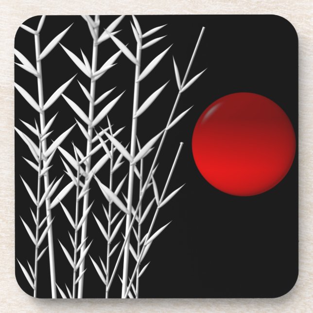 Porta-copo Vermelho-sol preto branco (Frente)