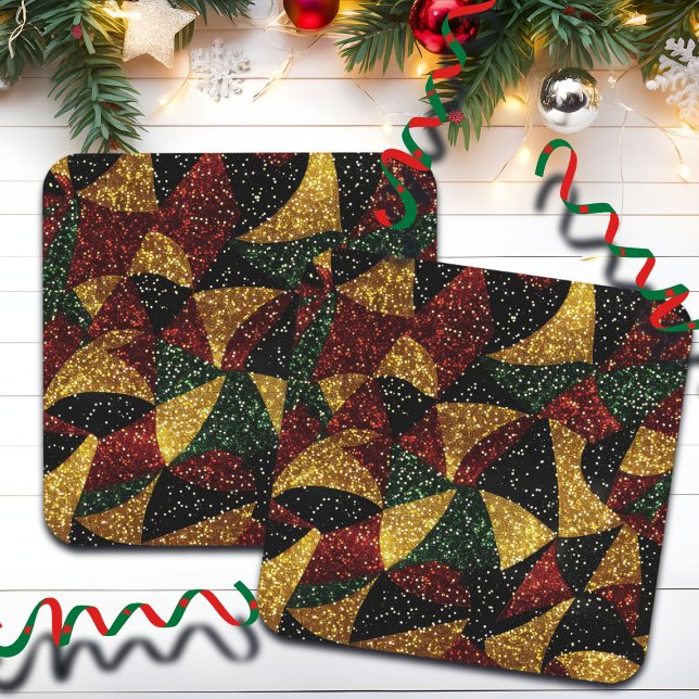 Porta-copo Vermelhos Amarelos Verdes Ondas Festivas (Criador carregado)