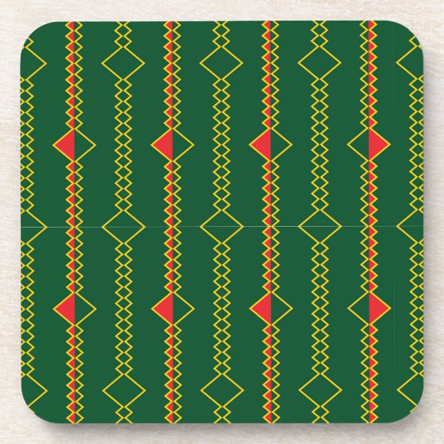 Porta-copo Vertical Zigzag Lines Green Digital Paper-72729 (Frente)