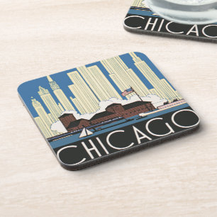 Porta-copo Viagem Antiga Chicago Tem Tudo Silhueta da Cidade