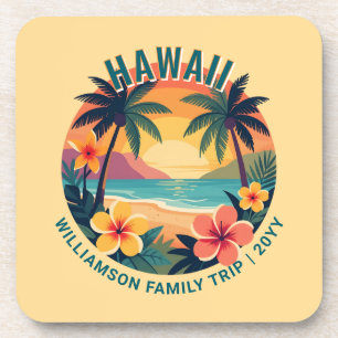 Porta-copo Viagem Familiar Personalizada de Férias Tropicais