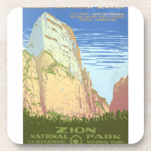 Porta-copo Viagens vintage de Poster Para Zion National Park