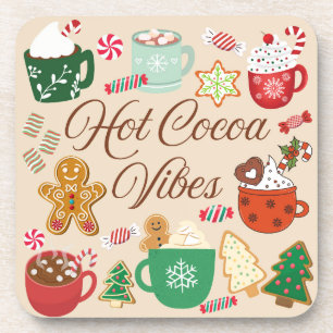 Porta-copo Vibrações de Natal com Chocolate Quente