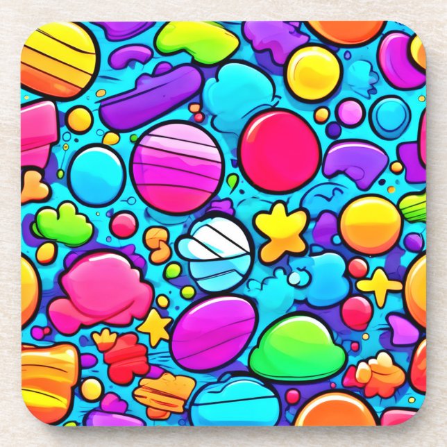 Porta-copo Vibrant Abstrato Candyland (Frente)