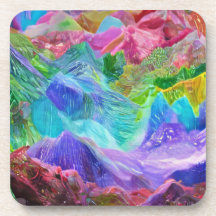 Vibrant Crystal Mountain Abstrato