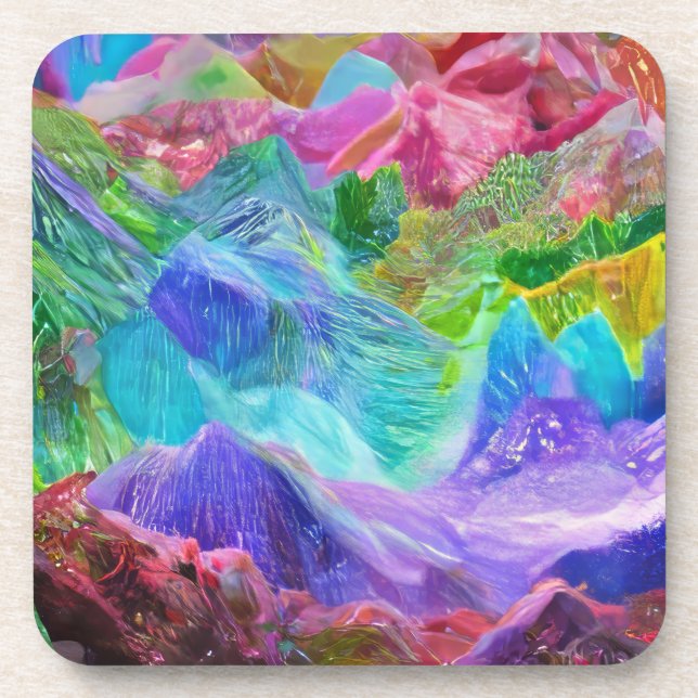 Porta-copo Vibrant Crystal Mountain Abstrato (Frente)