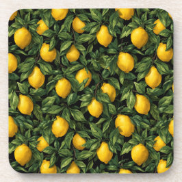 Porta-copo Vibrant Lemon Citrus Tree Pattern