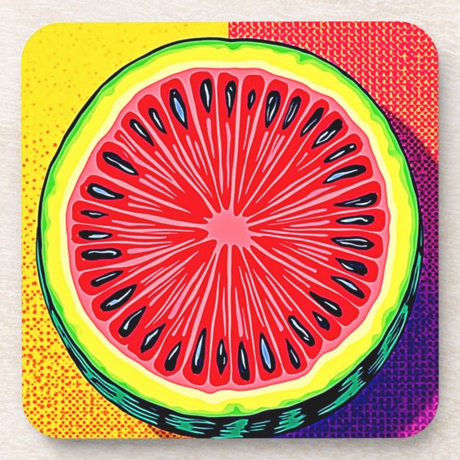 Porta-copo Vibrant Watermelon Pop Art (Frente)