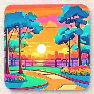 Porta-copo Vibrante paisagem solar