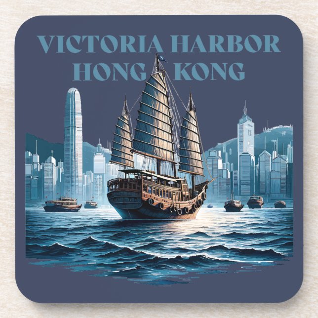 Porta-copo Victoria Harbor Hong Kong China (Frente)