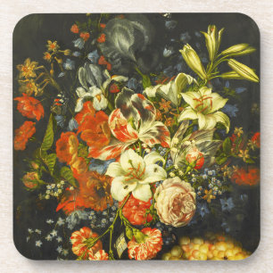 Porta-copo Vida Estática com Flores e Frutas