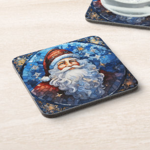 Porta-copo Vidro Azul Claus Clássico