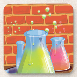 Porta-copo Vidro de desenho animado Equipamento científico e