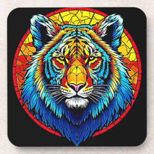 Porta-copo Vidro Manchado De Tigre Vibrante