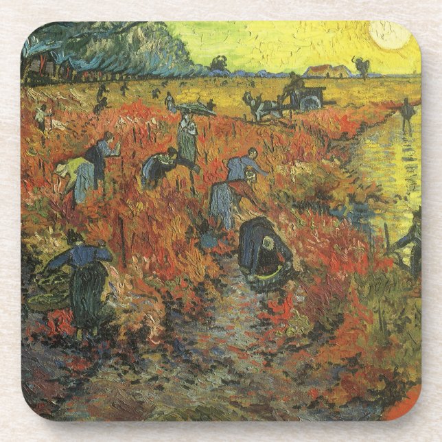 Porta-copo Vincent van Gogh - A Vinha Vermelha (Frente)