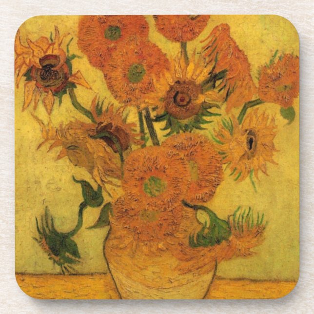 Porta-copo Vincent van Gogh Ainda Vase com 15 Girassóis (Frente)