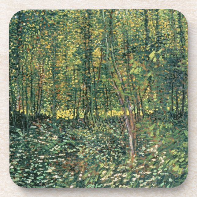 Porta-copo Vincent van Gogh | Árvores e Subcrescimento, 1887 (Frente)