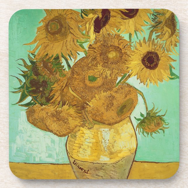 Porta-copo Vincent van Gogh | Girassóis, 1888 (Frente)