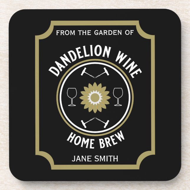 Porta-copo Vinho Dandelion criado em casa (Frente)
