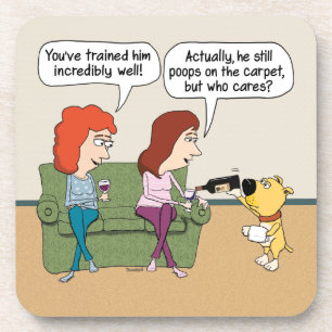 Porta-copo Vinho de derramamento do cão engraçado quando não