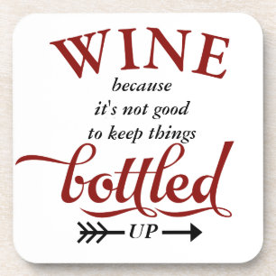 Porta-copo Vinho engarrafado acima de engraçado
