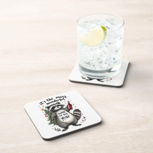 Porta-copo Vinho Maravilhoso do Ano Raccoon