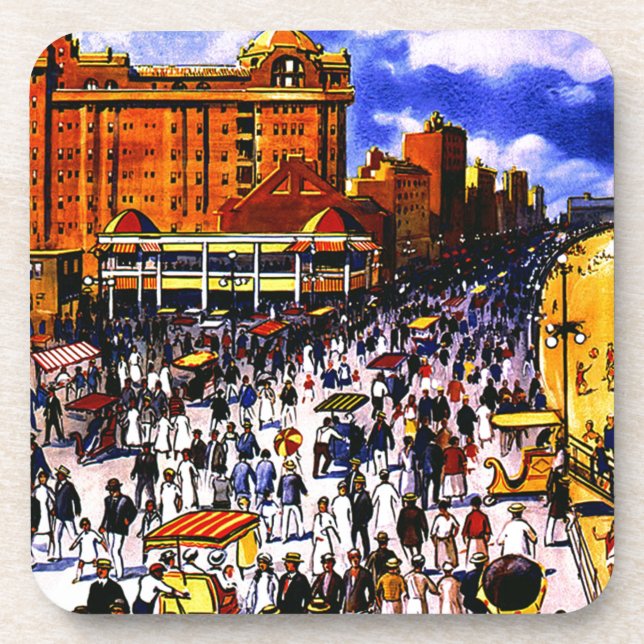 Porta-copo Vintage Atlantic City Train Viagem (Frente)