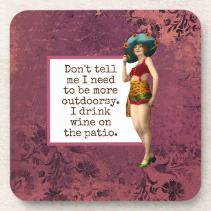 Porta-copo Vintage Beauties Bebendo Wine Engraçado