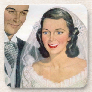 Porta-copo Vintage Bride e Groom