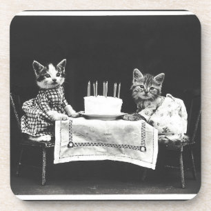 Porta-copo Vintage Cats numa Festa de aniversário