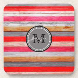 Porta-copo Vintage Cores Madeira Olhar Monograma #9