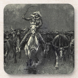 Porta-copo Vintage Cowboys, Uma Estampida por Frederic Reming