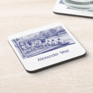 Porta-copo Vintage Crew Rowers no barco no cais