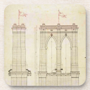 Porta-copo Vintage da arquitetura Brooklyn Bridge NYC